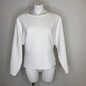 Andrew Marc New York White Long Sleeve Top